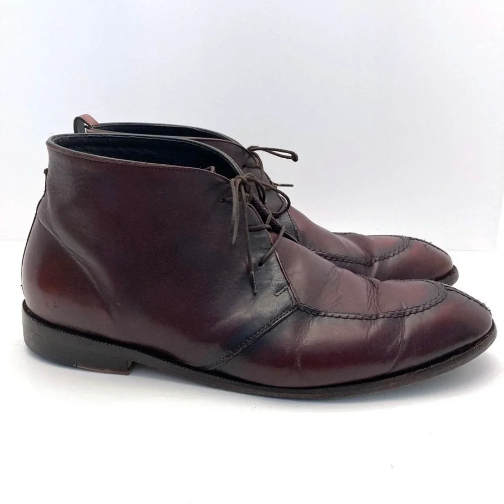 Allen Edmonds Rafael Chukka Boots Burgundy Leather Mens 11.5 3E Distressed
